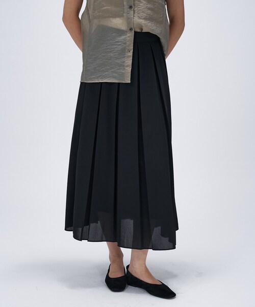 cloenc（クロエンス）の「【手洗い可】ワイドプリーツスカート（スカート・レディース・ダークグレー/ブラック/ブラウン系・01/02）」の8枚目の写真