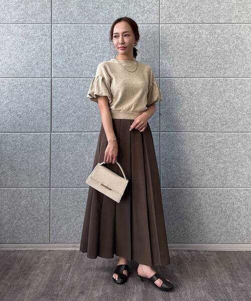 cloenc（クロエンス）の「【手洗い可】ワイドプリーツスカート（スカート・レディース・ダークグレー/ブラック/ブラウン系・01/02）」の11枚目の写真