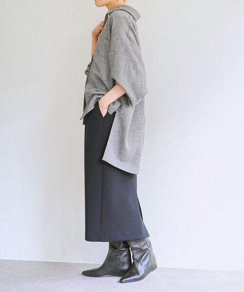 LIVETART（リヴェタート）の「メランジピンヘッドシャツジャケット（その他アウター・レディース・グレー/ブラウン・FREE）」の8枚目の写真