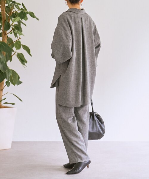 LIVETART（リヴェタート）の「メランジピンヘッドシャツジャケット（その他アウター・レディース・グレー/ブラウン・FREE）」の12枚目の写真