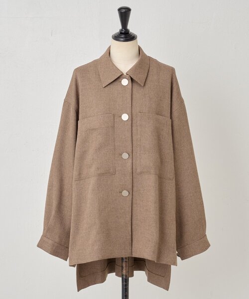 LIVETART（リヴェタート）の「メランジピンヘッドシャツジャケット（その他アウター・レディース・グレー/ブラウン・FREE）」の16枚目の写真