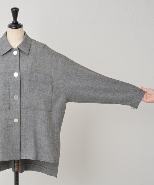 LIVETART（リヴェタート）の「メランジピンヘッドシャツジャケット（その他アウター・レディース・グレー/ブラウン・FREE）」の20枚目の写真