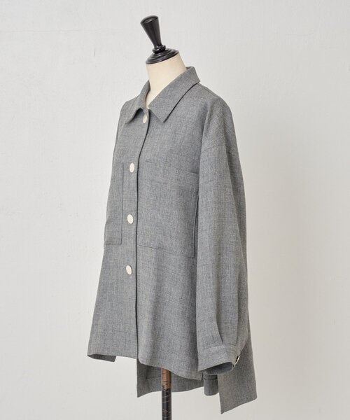 LIVETART（リヴェタート）の「メランジピンヘッドシャツジャケット（その他アウター・レディース・グレー/ブラウン・FREE）」の21枚目の写真