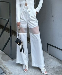 ハイライズ ワイドレッグ クロップド ジーンズ（デニムパンツ