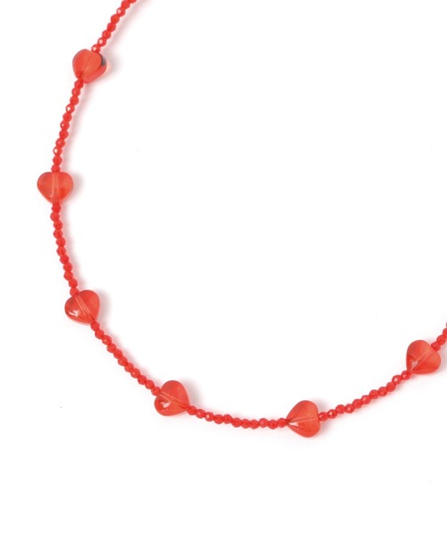 LOWRYS FARM（ローリーズファーム）の「トバシハートガラスネックレス　592313（ネックレス・レディース・ブラック/レッド/クリア・FREE）」の3枚目の写真