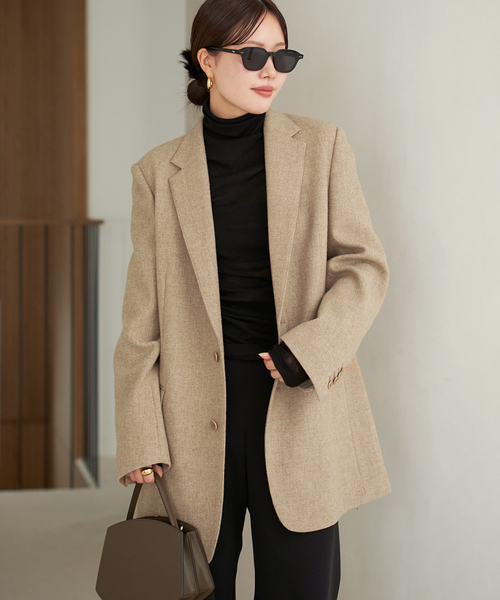 plage(プラージュ)の「《一部カラー/一部店舗・WEB限定追加》Big Tailored ジャケット(その他アウター・レディース・ブラック系その他/タン/ベージュ・38/36)」の2枚目の写真