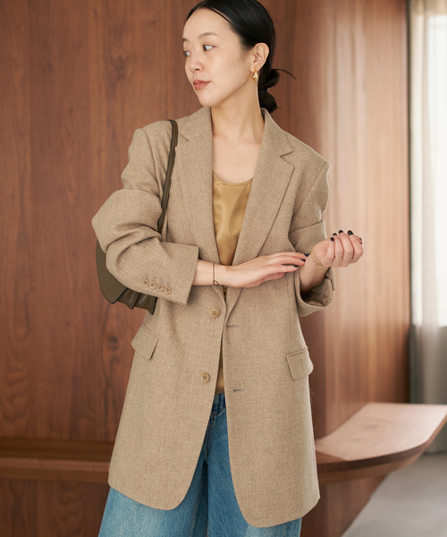 plage(プラージュ)の「《一部カラー/一部店舗・WEB限定追加》Big Tailored ジャケット(その他アウター・レディース・ブラック系その他/タン/ベージュ・38/36)」の14枚目の写真