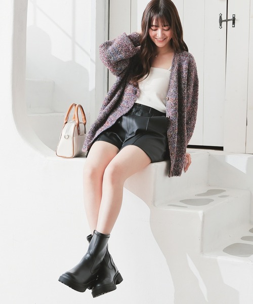 Honeys(ハニーズ)の「合皮ショートパンツ(その他パンツ・レディース・ブラック/ブラウン・L/SS/S/M/LL)」の3枚目の写真