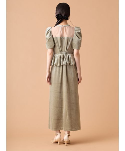 ペプラムベロアドレス（ドレス）｜LILY BROWN（リリーブラウン