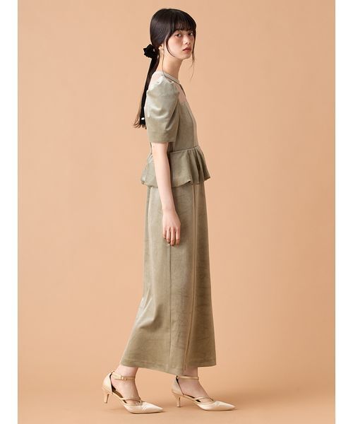 LILY BROWN ドレス ペプラムベロアドレス（ドレス）｜LILY BROWN（リリーブラウン