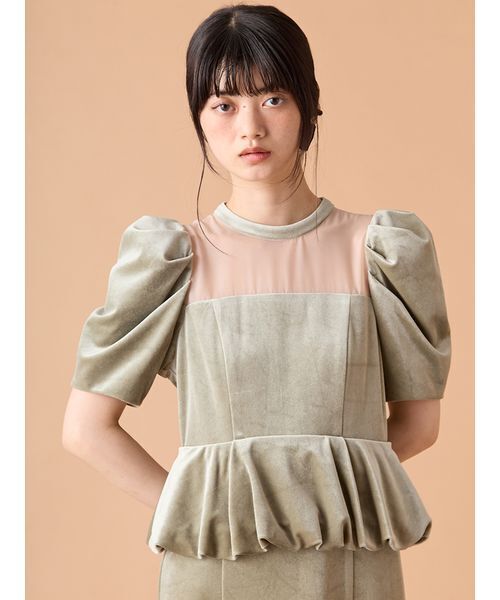 ペプラムベロアドレス（ドレス）｜LILY BROWN（リリーブラウン）の