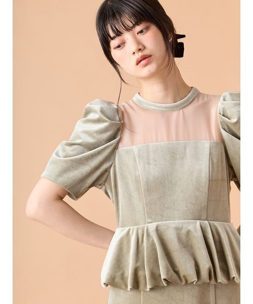 ペプラムベロアドレス（ドレス）｜LILY BROWN（リリーブラウン）の