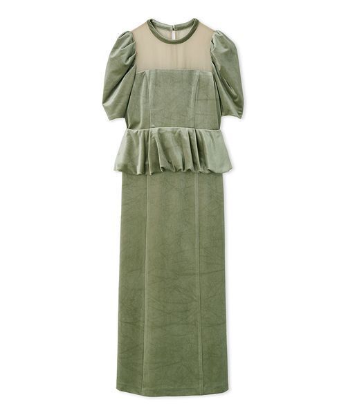 ペプラムベロアドレス（ドレス）｜LILY BROWN（リリーブラウン