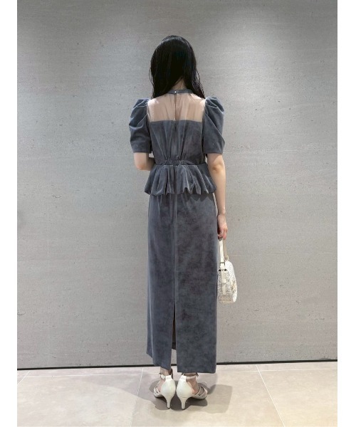 ペプラムベロアドレス（ドレス）｜LILY BROWN（リリーブラウン