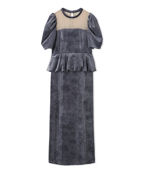 ペプラムベロアドレス（ドレス）｜LILY BROWN（リリーブラウン