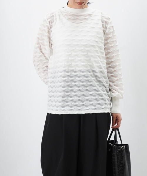 LUCA/LADY LUCK LUCA(ルカ/レディラックルカ)の「LC/LLL プクプクレーシークルーネックカットソー(Tシャツ/カットソー・レディース・オフホワイト/ブラック・FREE)」の11枚目の写真