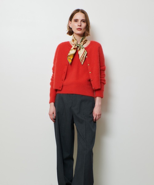 セール】カシミヤブレンドファー加工カーディガン（カーディガン