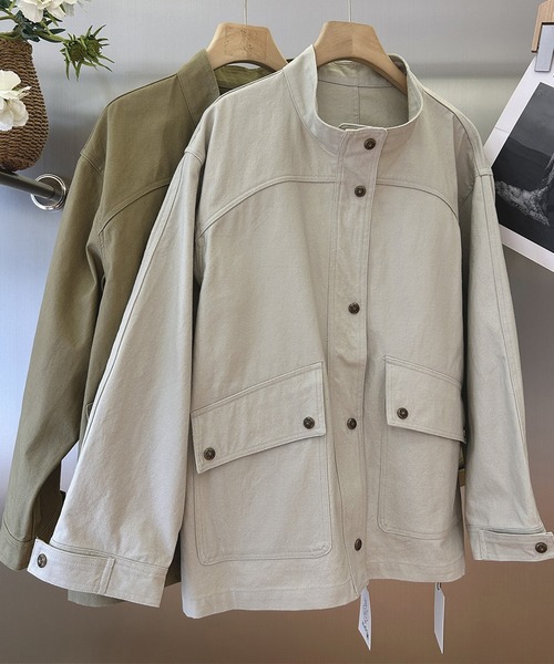 セール】【SETUP7】フレンチワークジャケット スタンドカラー