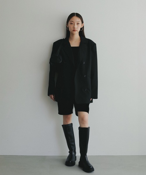 EFOLE（エフォル）の「Power shoulder over jacket/パワーショルダーオーバージャケット（テーラードジャケット・レディース・グレー/ブラック/ベージュ・FREE）」の5枚目の写真