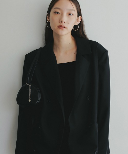 EFOLE（エフォル）の「Power shoulder over jacket/パワーショルダーオーバージャケット（テーラードジャケット・レディース・グレー/ブラック/ベージュ・FREE）」の6枚目の写真