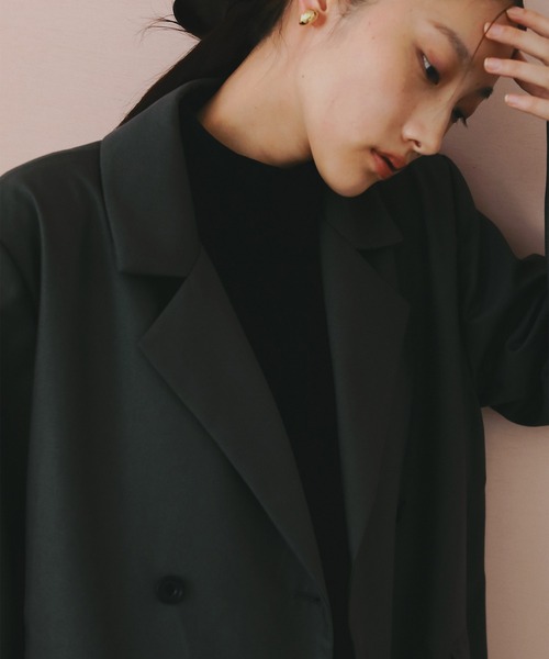 EFOLE（エフォル）の「Power shoulder over jacket/パワーショルダーオーバージャケット（テーラードジャケット・レディース・グレー/ブラック/ベージュ・FREE）」の9枚目の写真