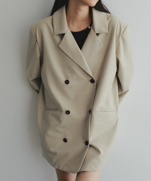 EFOLE（エフォル）の「Power shoulder over jacket/パワーショルダーオーバージャケット（テーラードジャケット・レディース・グレー/ブラック/ベージュ・FREE）」の11枚目の写真