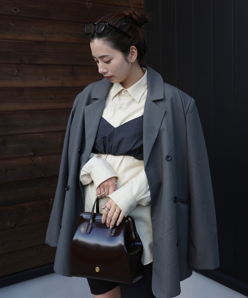 EFOLE（エフォル）の「Power shoulder over jacket/パワーショルダーオーバージャケット（テーラードジャケット・レディース・グレー/ブラック/ベージュ・FREE）」の14枚目の写真