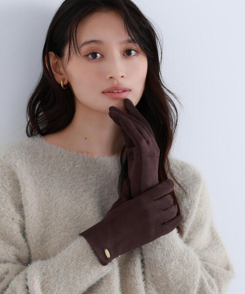 NATURAL BEAUTY BASIC（ナチュラルビューティーベーシック）の「◇フェイクスェードグローブ（手袋・レディース・ダークブラウン/チャコールグレー/グレイッシュベージュ・FREE）」の5枚目の写真