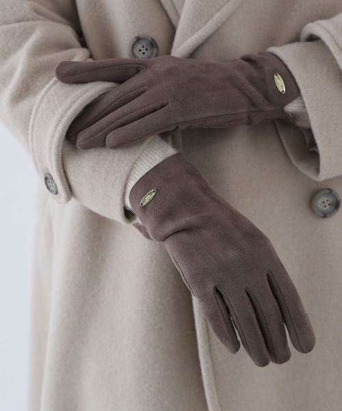 NATURAL BEAUTY BASIC（ナチュラルビューティーベーシック）の「◇フェイクスェードグローブ（手袋・レディース・ダークブラウン/チャコールグレー/グレイッシュベージュ・FREE）」の3枚目の写真