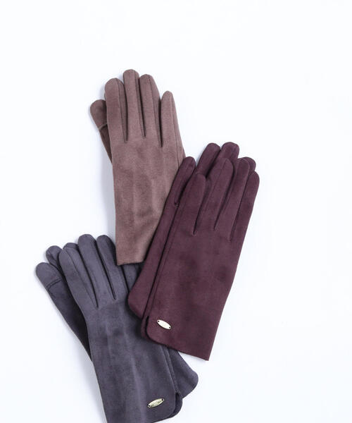 NATURAL BEAUTY BASIC（ナチュラルビューティーベーシック）の「◇フェイクスェードグローブ（手袋・レディース・ダークブラウン/チャコールグレー/グレイッシュベージュ・FREE）」の12枚目の写真