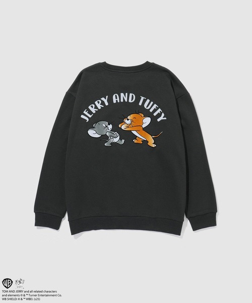 Tom&Jerry(トムアンドジェリー)の「TOM&JERRY フロッキーサガラ刺繍トレーナー(スウェット・メンズ・オフホワイト/スミクロ・XL/L/M)」の11枚目の写真