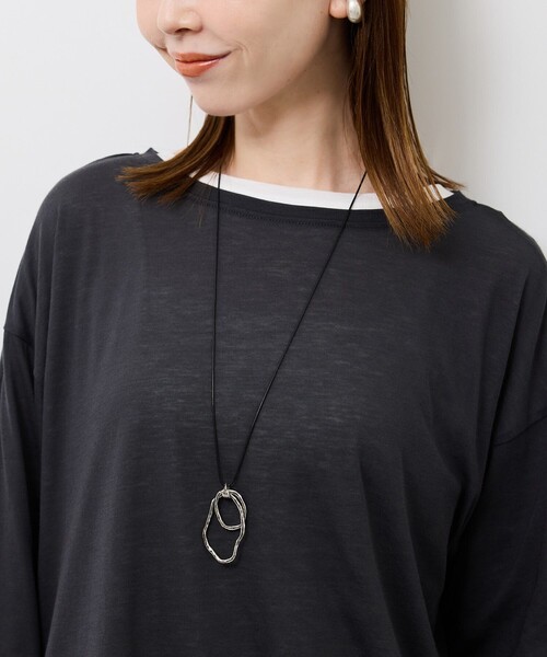ROPE' PICNIC（ロペピクニック）の「デザインＷオーバルトップスライドコードネックレス（ネックレス・レディース・シルバー/ゴールド・FREE）」の2枚目の写真