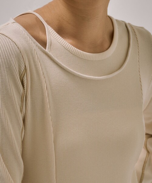 PUBLIC TOKYO(パブリックトウキョウ)の「クリーンリブフレアワンピ(ワンピース・レディース・ホワイト/ブラック・1/2)」の10枚目の写真