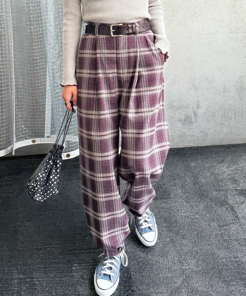 DOUBLE NAME（ダブルネーム）の「裾ボタンゆるパンツ（その他パンツ・レディース・パープル系その他/ベージュ系その他/ブラック・FREE）」の3枚目の写真