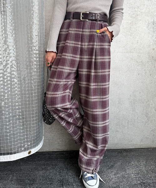 DOUBLE NAME（ダブルネーム）の「裾ボタンゆるパンツ（その他パンツ・レディース・パープル系その他/ベージュ系その他/ブラック・FREE）」の6枚目の写真