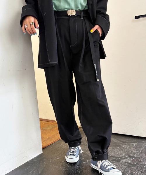 DOUBLE NAME（ダブルネーム）の「裾ボタンゆるパンツ（その他パンツ・レディース・パープル系その他/ベージュ系その他/ブラック・FREE）」の16枚目の写真