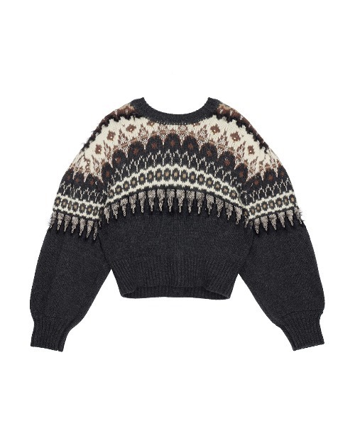 Ameri（アメリ）の「UND 2WAY LADY NORDIC KNIT CARDIGAN