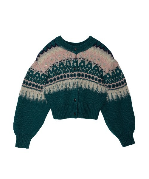 Ameri（アメリ）の「UND 2WAY LADY NORDIC KNIT CARDIGAN