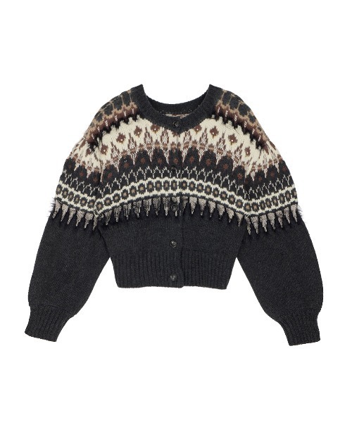 Ameri（アメリ）の「UND 2WAY LADY NORDIC KNIT CARDIGAN