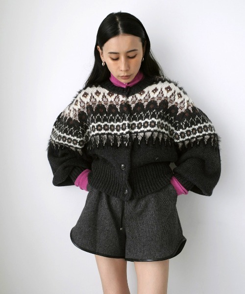 UND 2WAY LADY NORDIC KNIT CARDIGAN（カーディガン/ボレロ）｜Ameri