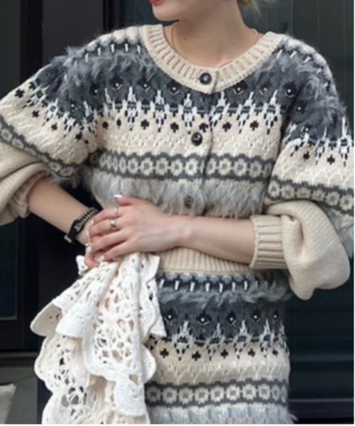 UND 2WAY LADY NORDIC KNIT CARDIGAN（カーディガン/ボレロ）｜Ameri