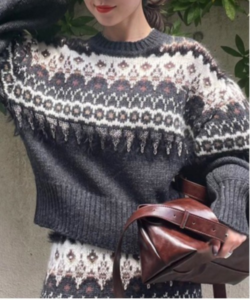 UND 2WAY LADY NORDIC KNIT CARDIGAN（カーディガン/ボレロ）｜Ameri