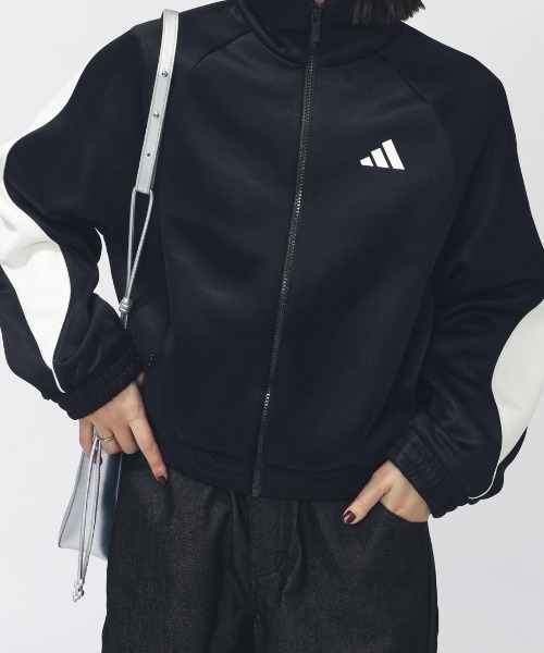 adidas(アディダス)の「アディダス adidas スタジアム トラックトップ(ジャージ・レディース・ブラック/グレー/オフホワイト・S/M/L/XL)」の2枚目の写真