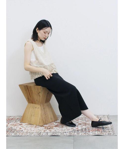 Samansa Mos2 blue（サマンサモスモスブルー）の「ニットストレートスカート（スカート・レディース・ブラック/ライトベージュ/マスタード・F）」の12枚目の写真