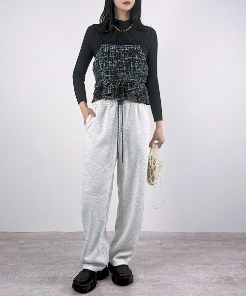 CLOTHY(クロシィ)の「【あったか裏ボアシリーズ】裏ボアスウェットバレルパンツ(スウェットパンツ・レディース・チャコールグレー/グレー/ブラック/ライトグレー・MEDIUM/LARGE)」の22枚目の写真