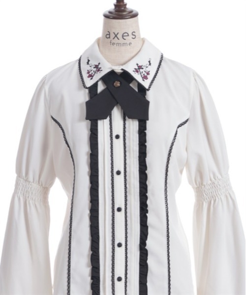 クロスローズ刺繍ブラウス（シャツ/ブラウス）｜axes femme