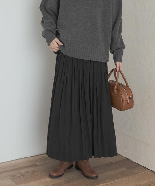 URBAN RESEARCH DOORS（アーバンリサーチドアーズ）の「ランダムプリーツスカート（スカート・レディース・ボルドー/ベージュ系その他/ブラック・MEDIUM）」の22枚目の写真