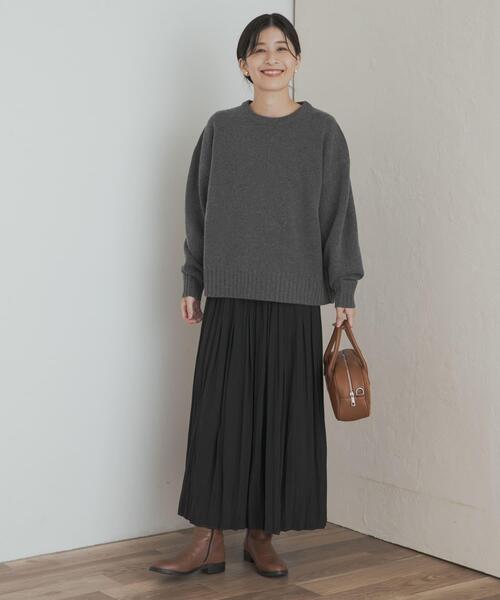 URBAN RESEARCH DOORS（アーバンリサーチドアーズ）の「ランダムプリーツスカート（スカート・レディース・ボルドー/ベージュ系その他/ブラック・MEDIUM）」の7枚目の写真