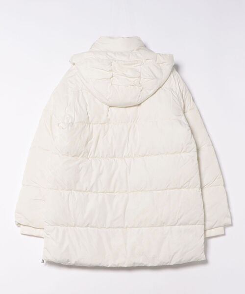 Desigual（デシグアル）の「フロッキーロゴ 取り外しフード ロング中綿ジャケット ブラック ホワイト（ダウンジャケット/コート・レディース・ホワイト/ブラック・XS/S/M/L/XL）」の6枚目の写真