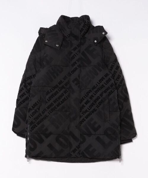 Desigual（デシグアル）の「フロッキーロゴ 取り外しフード ロング中綿ジャケット ブラック ホワイト（ダウンジャケット/コート・レディース・ホワイト/ブラック・XS/S/M/L/XL）」の16枚目の写真